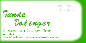 tunde dolinger business card